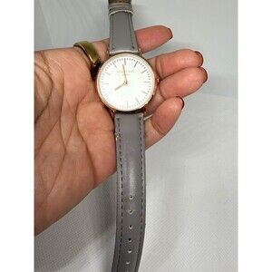 ROSEFIELD AMS | NYC Women’s Quartz Analog Watch White Dial Gray Leather Strap